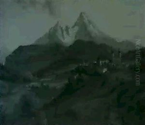Berchtesgaden Mit Blick Auf Den Watzmann by Johann Hermann Carmiencke