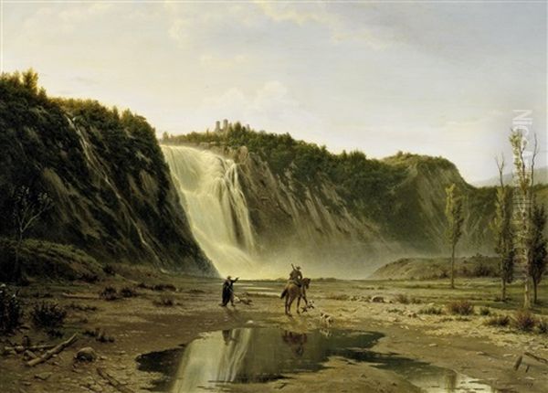 Die Wasserfalle Von Montmorecy Nahe Quebec In Kanada - view 1