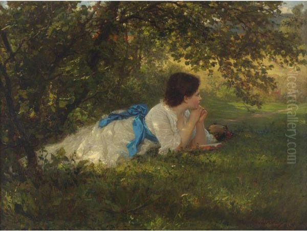Girl In A Blue Sash - view 1