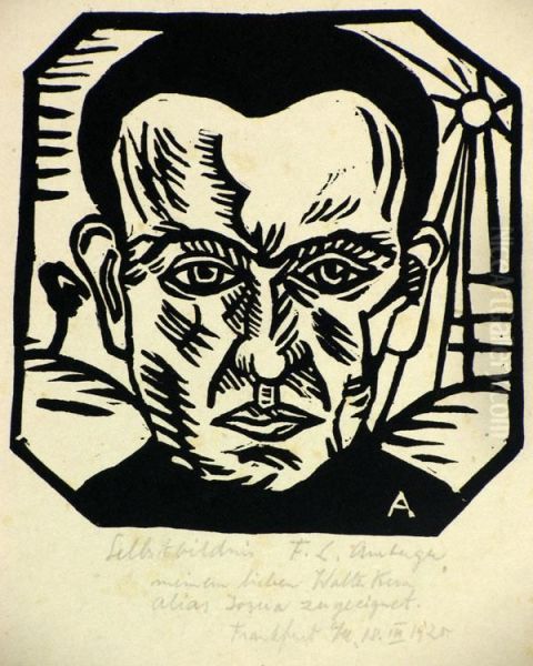 Selbstportrait. - Portrait Gustav Mahler. - Mann Mit Melone - view 1