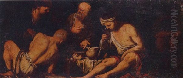 Pesants Eating And Drinking - view 1