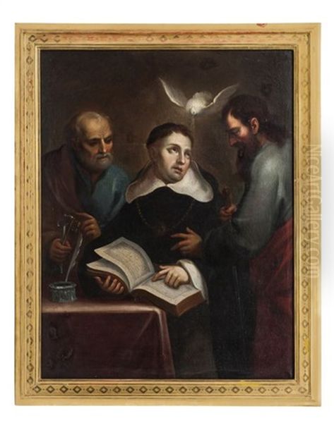 Inspiracion De Santo Tomas De Aquino (con San Pedro, San Pablo, Y El Espiritu Santo) - view 1