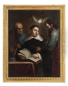 Inspiracion De Santo Tomas De Aquino (con San Pedro, San Pablo, Y El Espiritu Santo)
