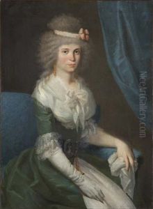 Retrato Sedente De Una Dama Con Un Traje Verde Con Encajes En Cuello Y Mangas by Antonio Carnicero Y Mancio