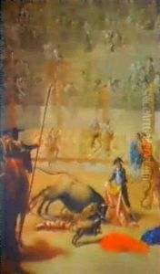 Perros Al Toro by Antonio Carnicero Y Mancio