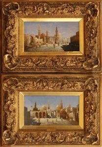 Arabian Town Scenes With Mosques In The Background by Henri Carnier