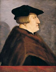 Portrait Of A Gentleman, Half Length, In Profile, Wearing A Black Hat And Jacket With A Fur Coat, Before A Parapet Portrait Of A Gentleman, Half Length, In Profile, Wearing A Black Hat And Jacket With A Fur Coat, Before A Parapet