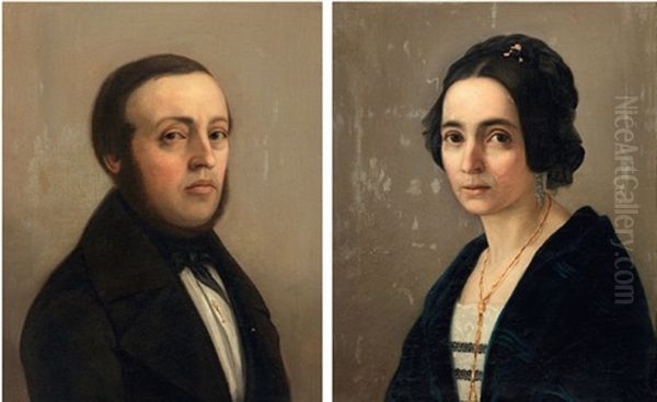 Ritratto Del N.h. Giovan Battista Parona E Ritratto Della N.d. Angela Parona (2 Works) - view 1