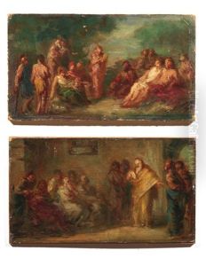 Scene Storiche (bozzetti; Pair)