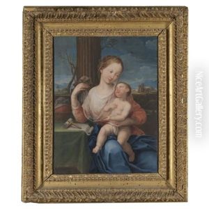 The Madonna And Child Seated Before A Landscape