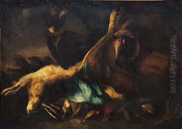 Dogs With Shot Game In A Landscape - view 1