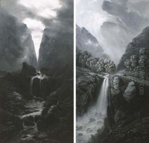 Wasserfall Bei Eide An Der Strasse Nach Ugi (norwegen); Wasserfall Bei Klekkefjord An Der Strasse Nach Jedde (norwegen) by Gustave Amberger