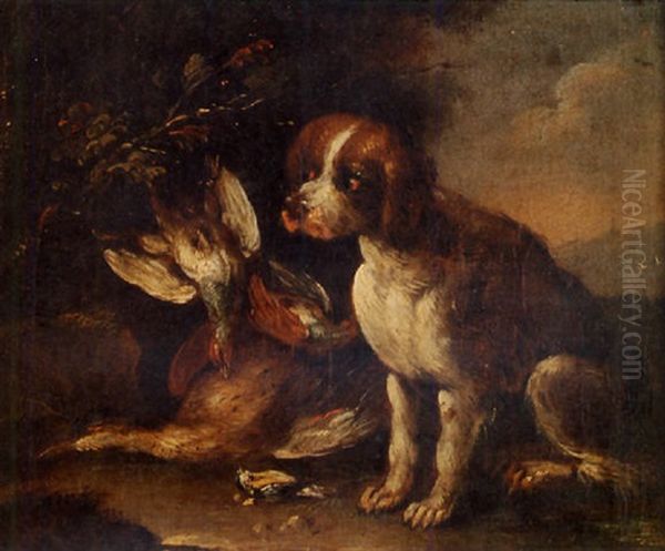 Hound Seated Beside Dead Game - view 1