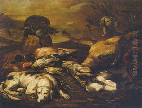 A Landscape With A Still Life Of Game And Dogs Resting - view 1