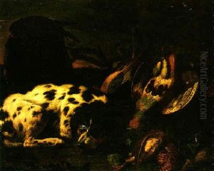 Landscape With Dogs And Game by Baldassare De Caro
