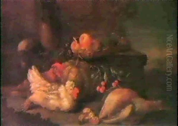 Nature Morte Dans Un Paysage Avec Panier De Pommes & Nature Morte Dans Un Paysage Avec Panier De Pommes... - view 1