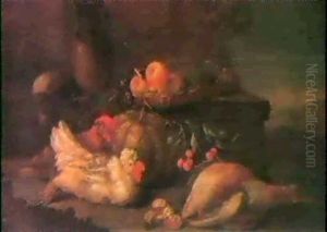 Nature Morte Dans Un Paysage Avec Panier De Pommes & Nature Morte Dans Un Paysage Avec Panier De Pommes... by Baldassare De Caro