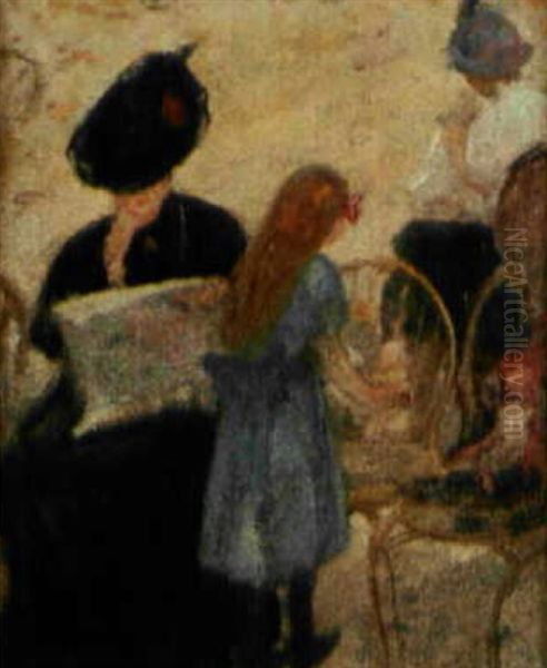 Femme Et Enfants Au Parc - view 1
