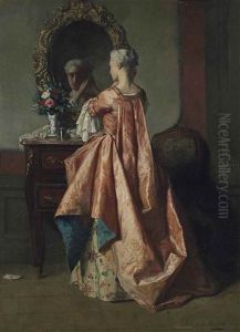 A Lady At Her Dressing Table