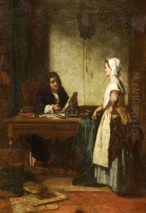 Interior Scene From Play By Jean Baptiste Moliere by Jean Carolus