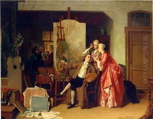 A Visit To Watteau's Studio by Jean Carolus