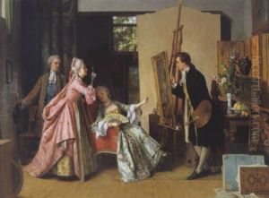 Het Bezoek Aan Het Schilderasatelier by Jean Carolus
