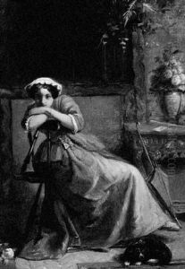 Woman In An Interior With Her Dog by Jean Carolus