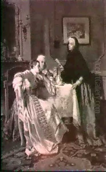 A Bourgeois Interior With Elegant Ladies Having Tea - view 1