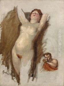 Nu Feminin, Etude Pour 'le Triomphe De Bacchus by Charles Emile Auguste Carolus-Duran