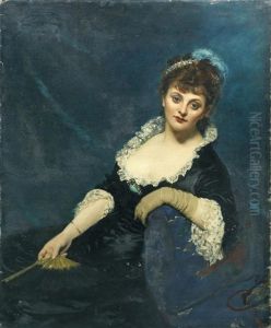 Portrait Of Mrs Harry Vane Milbank, Nee Alice Sidonie Van Den Bergh by Charles Emile Auguste Carolus-Duran