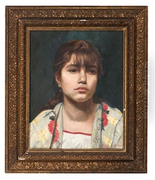 Portrait Of A Girl In Floral Shawl - view 1
