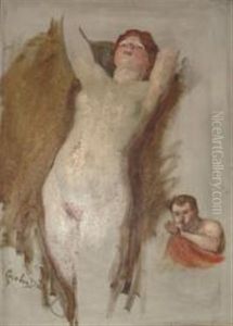 Jeune Femme Nue Et Le Satyre by Charles Emile Auguste Carolus-Duran