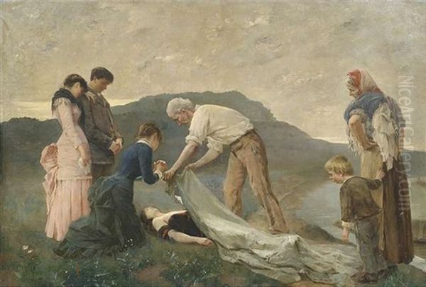 Beweinung Einer Toten Jungen Frau Am Seeufer - view 1