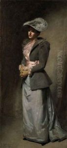 La Dame En Gris (portrait Of The Artist's Daughter, Sabine) by Charles Emile Auguste Carolus-Duran