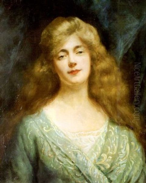 Portrait Of A Young Lady In A Green Dress - view 1
