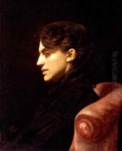 Portrait De Dame Assise Dans Un Fauteuil Rouge