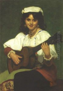 Jeune Italienne Jouant De La Guitare