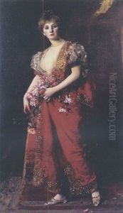 La Cueillette Des Roses Au Harem by Charles Emile Auguste Carolus-Duran