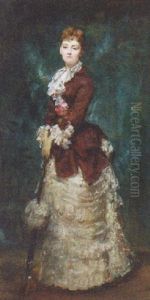 An Elegant Lady Holding A Parasol by Charles Emile Auguste Carolus-Duran