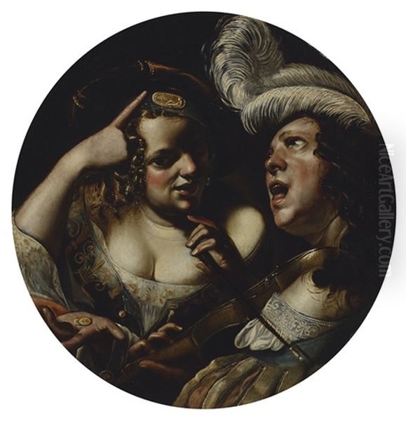 An Allegory Of Love With A Singing Violinist And A Courtesan With Coins In Her Palm - view 1