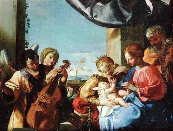The Holy Family With St Catherine And Angel Musicians - view 1