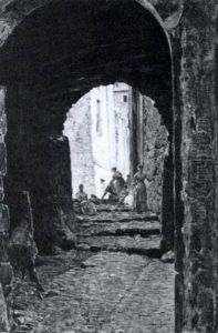 A Cobbled Street by Cesare Caroselli