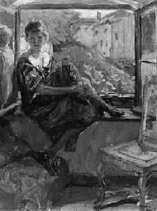 Junges Madchen Auf Der Fensterbank by Hans Carp