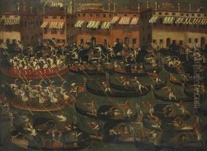 Cortege Sur Le Grand Canal by Vittore Carpaccio