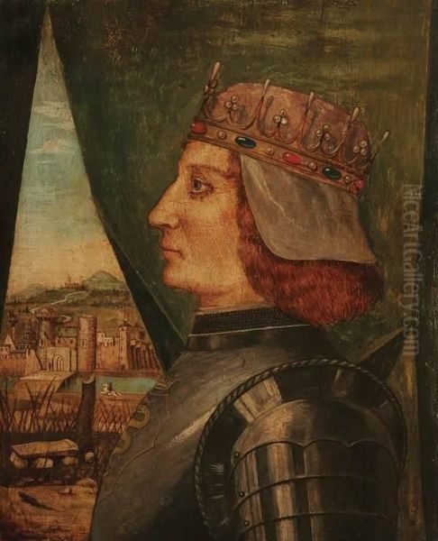 Portrait Of Jean Marie Visconti In Armor-circa 1500 - view 1