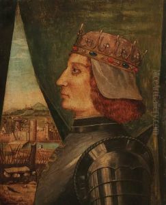 Portrait Of Jean Marie Visconti In Armor-circa 1500 by Ambrogio de Predis