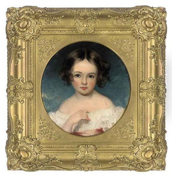 Portrait Of Annie Katherine Whiteside In A White Dress - view 1