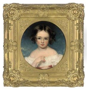 Portrait Of Annie Katherine Whiteside In A White Dress by Margaret Sarah Carpenter