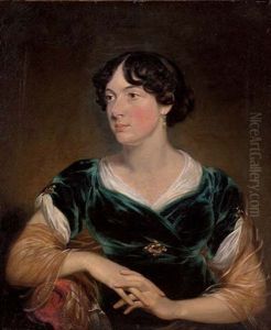 Portrait Of Charlotte Hanway Bigge In A Green Velvet Dress And Diaphanous Shawl Portrait Of Charlotte Hanway Bigge In A Green Velvet Dress And Diaphanous Shawl