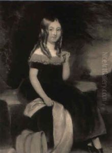 Portrait Of A Girl In Purple Dress Seated In A Landscape Portrait Of A Girl In Purple Dress Seated In A Landscape